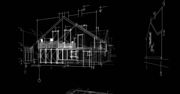 住宅建設建築デッサン イラスト — ストック写真