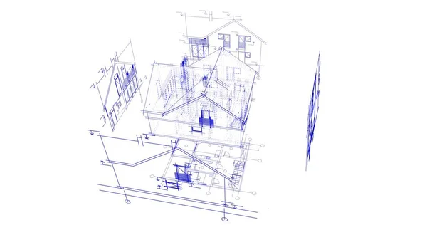 Архитектурные Чертежи Иллюстрация Иллюстрация — стоковое фото