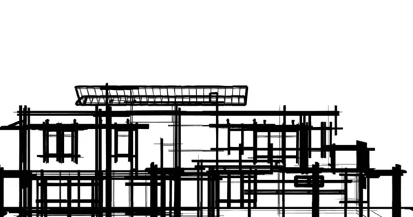 Эскиз Концепции Дома Иллюстрация — стоковое фото