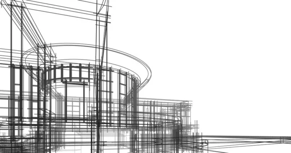 Arquitectura Edificio Ilustración Sobre Fondo —  Fotos de Stock