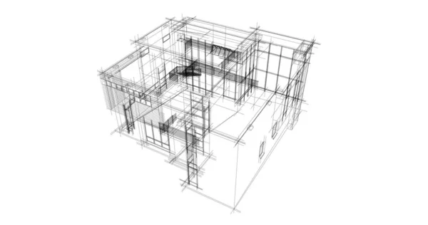 Arquitectura Edificio Ilustración Sobre Fondo — Foto de Stock