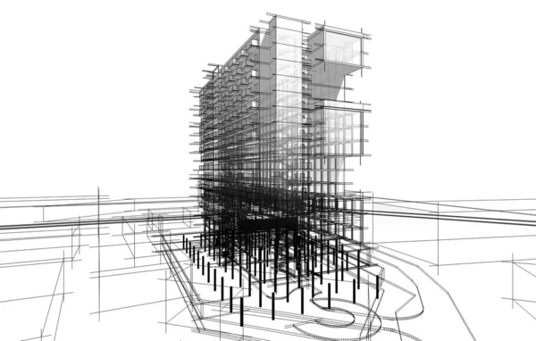 住宅建設建築デッサン イラスト — ストック写真