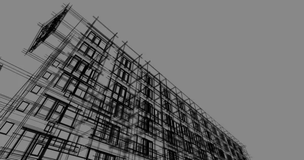 Arquitetura Edifício Construção Ilustração — Fotografia de Stock