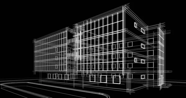 Rysunek Architektoniczne Budownictwo Mieszkaniowe — Zdjęcie stockowe