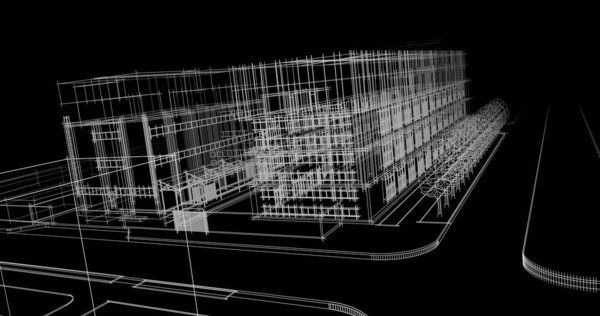 архитектурные чертежи 3d иллюстрация - Иллюстрация
