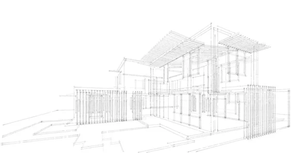 Эскиз Концепции Дома Иллюстрация — стоковое фото