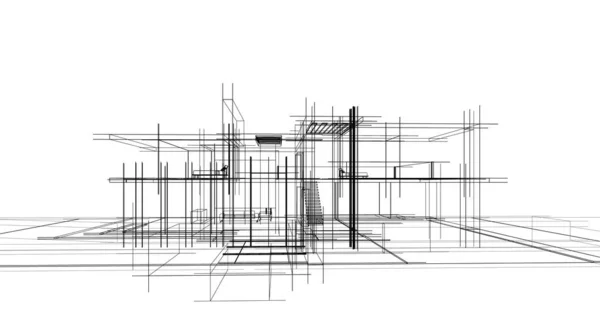 Ескіз Концепції Будинку Ілюстрація — стокове фото