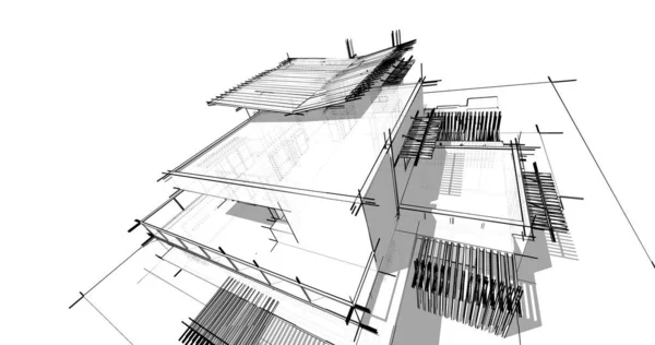 Ескіз Концепції Будинку Ілюстрація — стокове фото