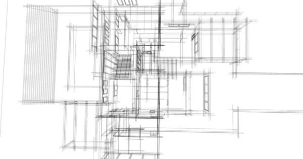 Эскиз Концепции Дома Иллюстрация — стоковое фото