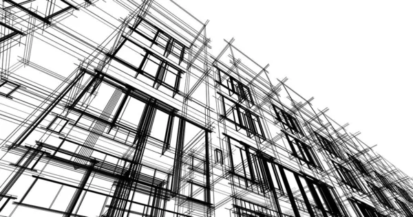 Illustration Architecture Des Bâtiments Ville — Photo