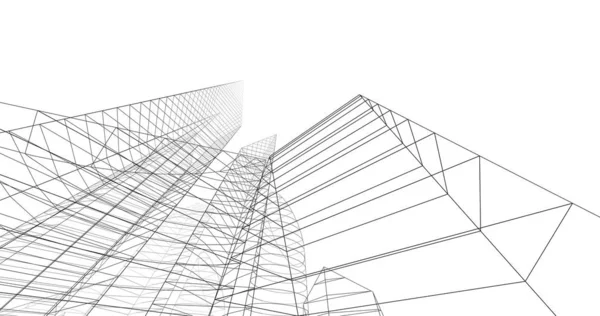 都市建築や建物の イラストレーション — ストック写真