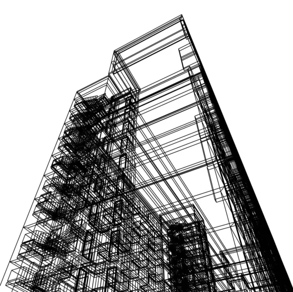 Illustrazione Dell Architettura Degli Edifici Della Città — Foto Stock