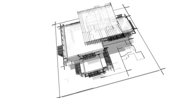 Ескіз Концепції Будинку Ілюстрація — стокове фото