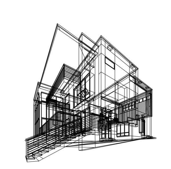 Эскиз Концепции Дома Иллюстрация — стоковое фото