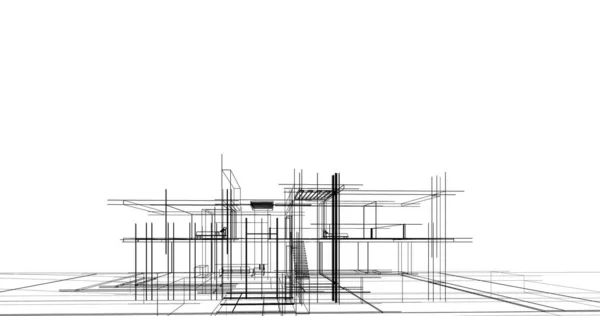 Ескіз Концепції Будинку Ілюстрація — стокове фото