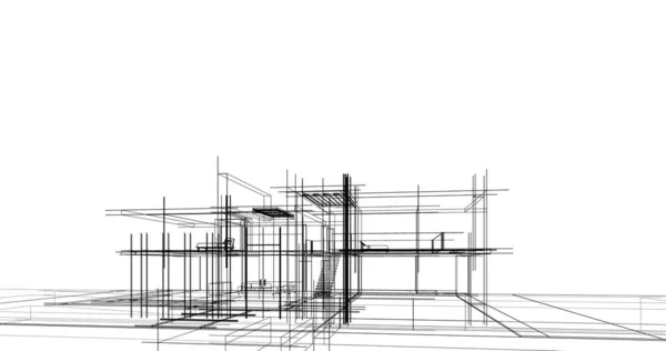 Ескіз Концепції Будинку Ілюстрація — стокове фото