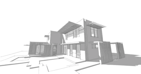 House Concept Sketch Illustration — Stock Photo, Image