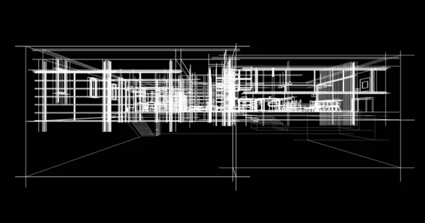 Conception Maison Croquis Illustration — Photo