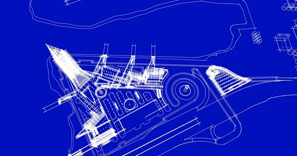 房子大厦建筑图画3D — 图库照片