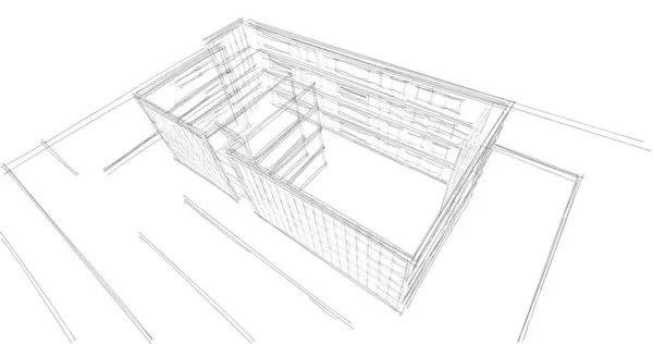 住宅建設建築デッサン イラスト — ストック写真