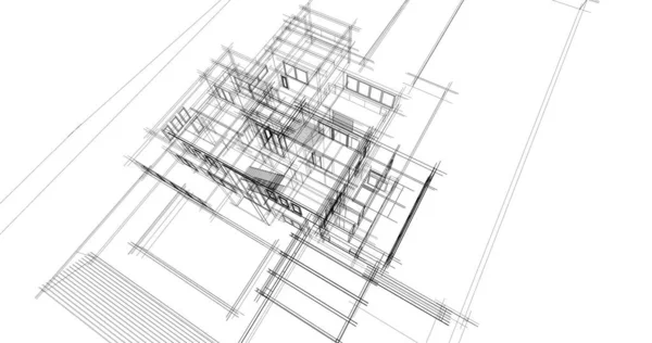 Ескіз Концепції Будинку Ілюстрація — стокове фото