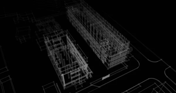 Rysunek Architektoniczne Budownictwo Mieszkaniowe — Zdjęcie stockowe