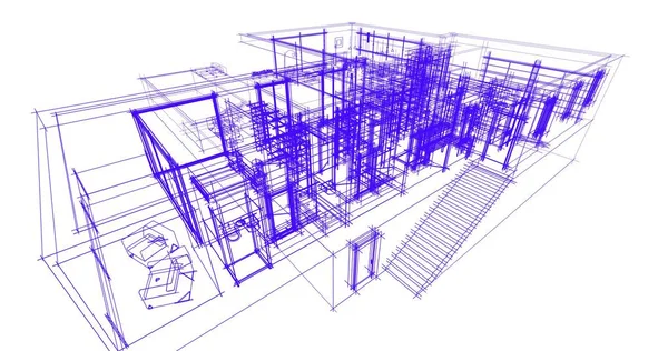 Haus Konzept Skizze Illustration — Stockfoto