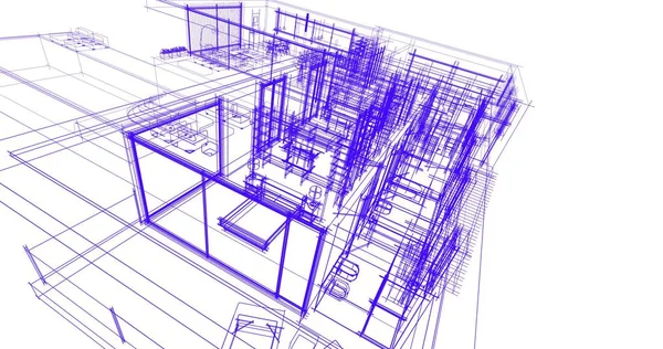 Huis Concept Schets Illustratie — Stockfoto