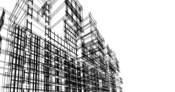 Illustration Staden Arkitektur Och Byggnader — Stockfoto