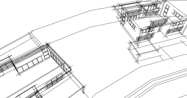 都市建築や建物の イラストレーション — ストック写真