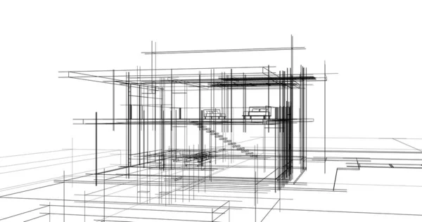 Эскиз Концепции Дома Иллюстрация — стоковое фото