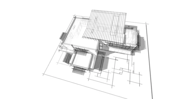 Эскиз Концепции Дома Иллюстрация — стоковое фото
