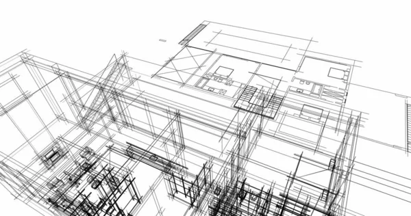 Ескіз Концепції Будинку Ілюстрація — стокове фото