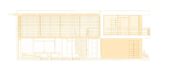 Rysunek Architektoniczne Budownictwo Mieszkaniowe — Zdjęcie stockowe