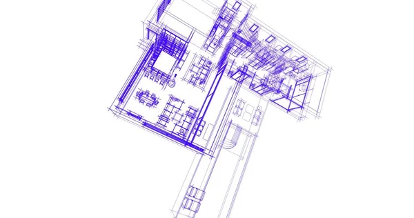 Huis Concept Schets Illustratie — Stockfoto