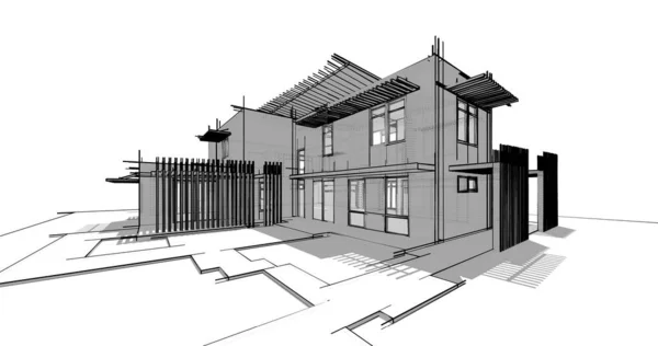 House Concept Sketch Illustration — Stock Photo, Image