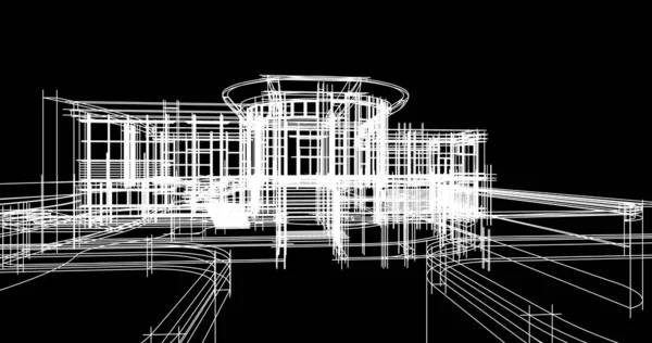 房子概念剪影3D — 图库照片