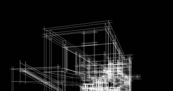 房子概念剪影3D — 图库照片