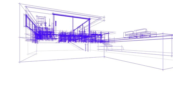 Conception Maison Croquis Illustration — Photo