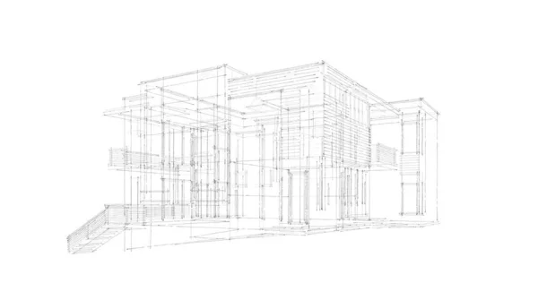 建筑3D背景图 — 图库照片