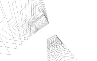 mimari çizimleri 3B illüstrasyon - illüstrasyon