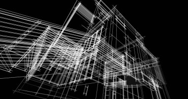 Ev kavramı kroki 3d çizim