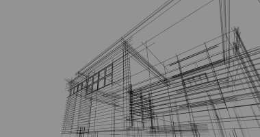 Ev kavramı kroki 3d çizim