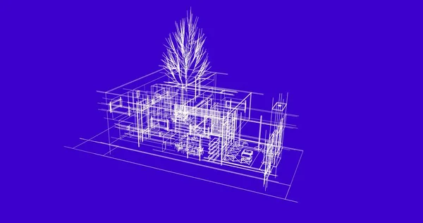 Rysunek Architektoniczne Budownictwo Mieszkaniowe — Zdjęcie stockowe