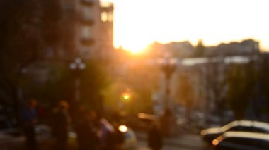 Khreschyatik, Kiev, Ukrayna Merkez cadde boyunca yürüyüş insanların odaklanmamış görünümü