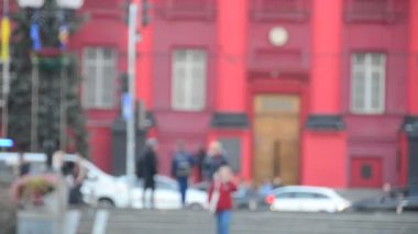 Kiev Taras Şevçenko Ulusal Üniversitesi kırmızı binanın ufuk görünümü