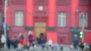 Kiev Taras Şevçenko Ulusal Üniversitesi kırmızı binanın ufuk görünümü