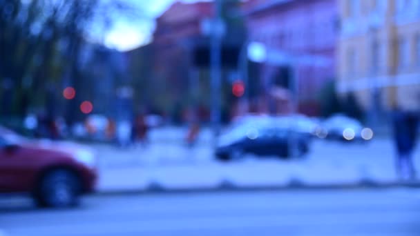 Unfocused Scene Blurred Car Traffic — Stock Video