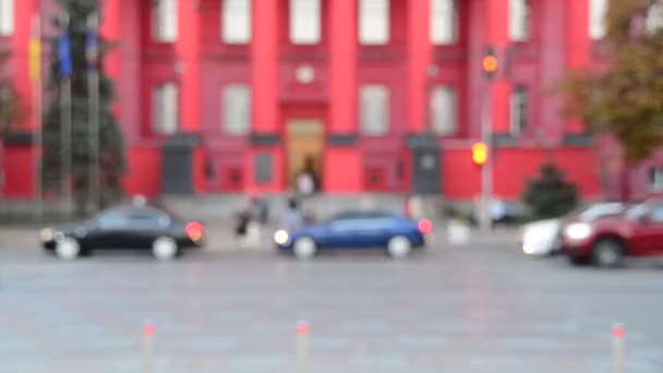 基辅塔拉斯 舍甫琴科国立大学红色建筑的模糊观 — 图库视频影像