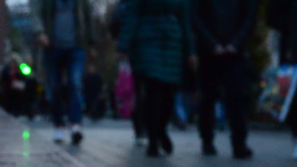 Vista Desenfocada Gente Caminando Por Calle Central Khreschyatik Kiev Ucrania — Vídeos de Stock